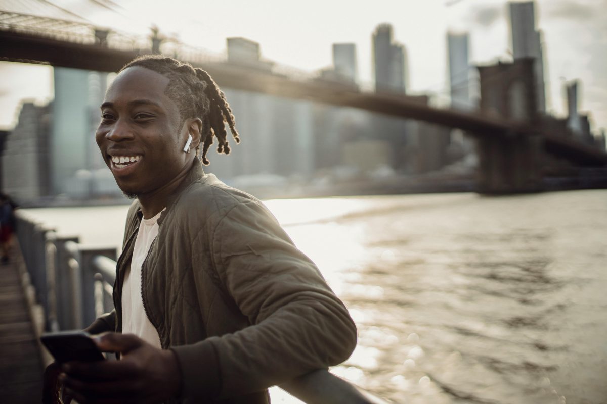 man happy after seeing an integrative psychiatrist in new york