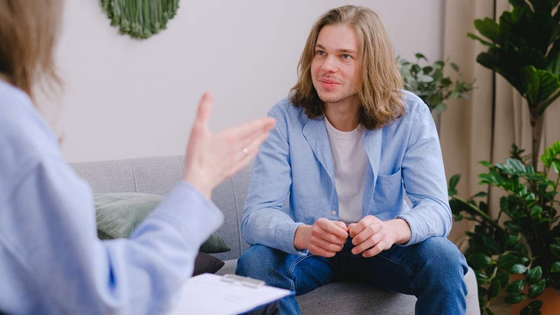 Man feeling positive during Anxiety Treatment in Great Neck, NY